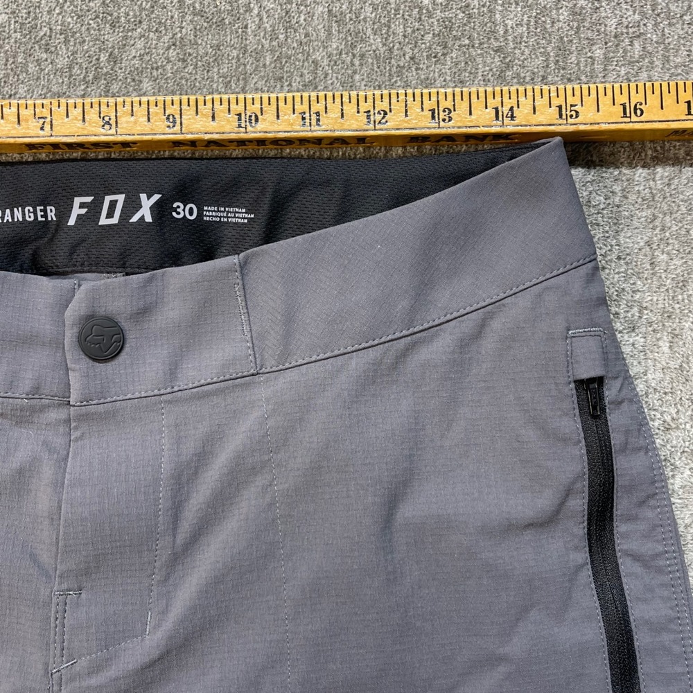 Fox Racing Ranger Mountain Bike Shorts Mens 30 Gray MTB Ripstop Zipper Pockets - Picture 4 of 12